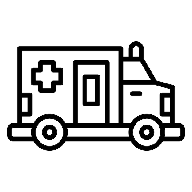 Diseño vectorial del estilo del icono de la ambulancia