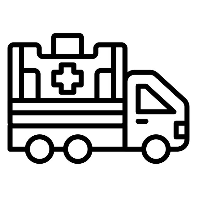 Diseño vectorial del estilo del icono de la ambulancia