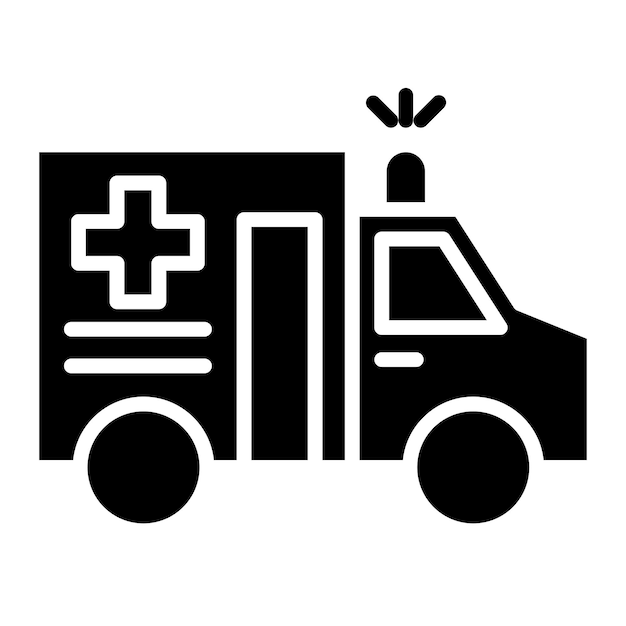 Diseño vectorial del estilo del icono de la ambulancia
