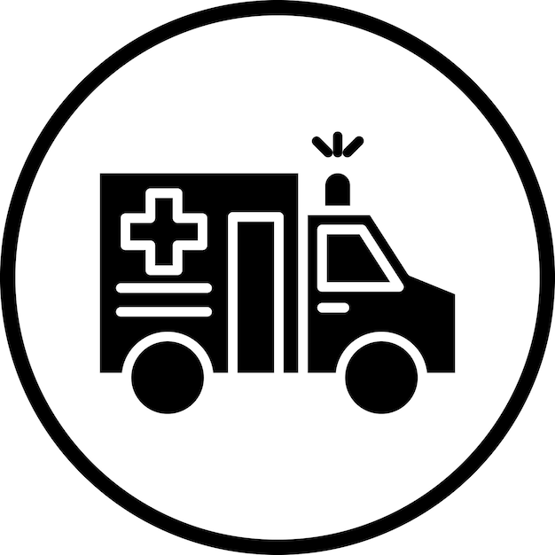Diseño vectorial del estilo del icono de la ambulancia