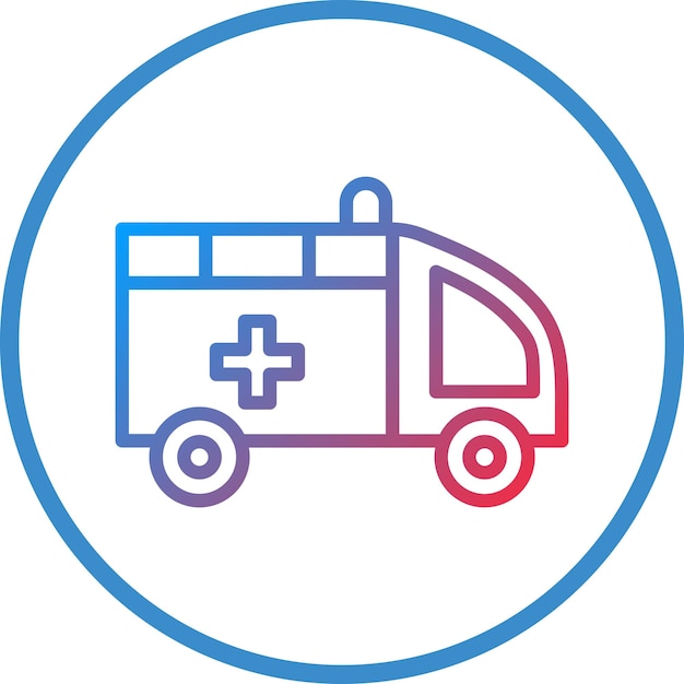 Diseño vectorial del estilo del icono de la ambulancia