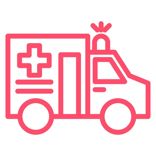 Diseño vectorial del estilo del icono de la ambulancia