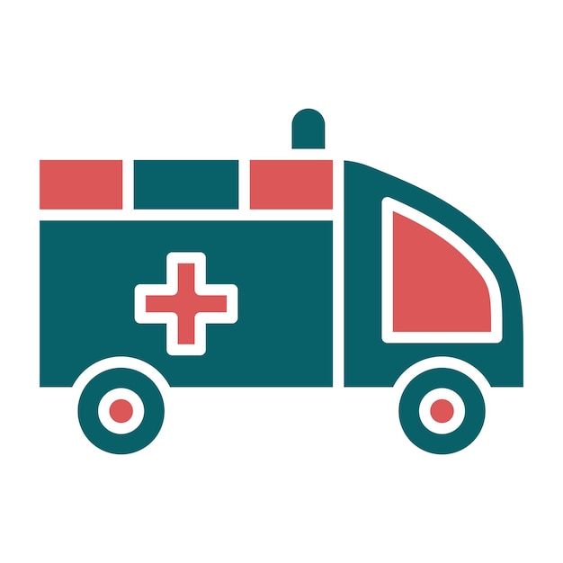 Diseño vectorial del estilo del icono de la ambulancia