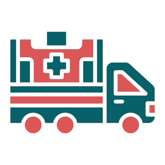 Diseño vectorial del estilo del icono de la ambulancia