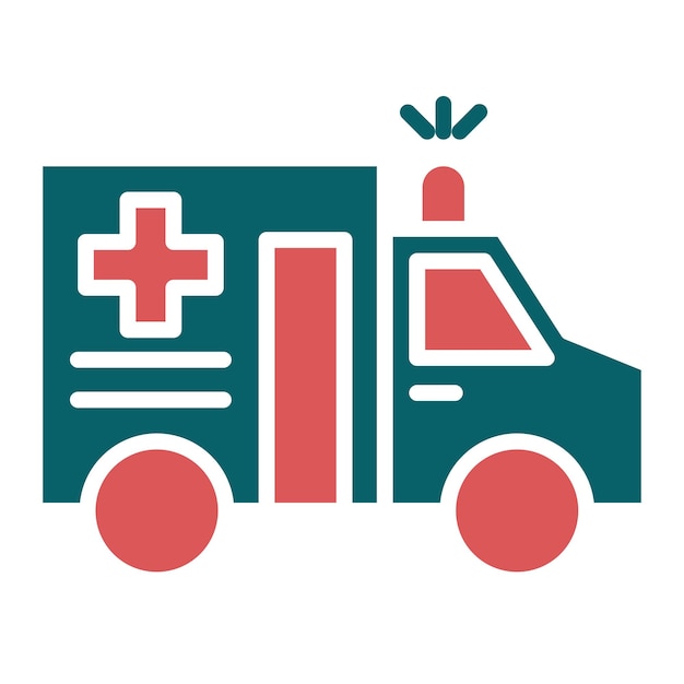 Diseño vectorial del estilo del icono de la ambulancia