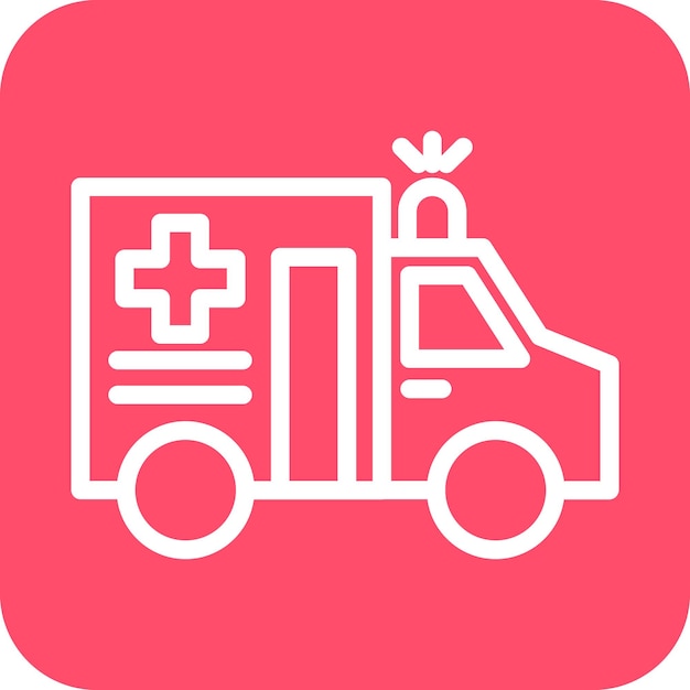 Diseño vectorial del estilo del icono de la ambulancia