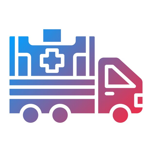 Diseño vectorial del estilo del icono de la ambulancia
