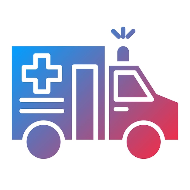 Diseño vectorial del estilo del icono de la ambulancia