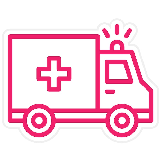 Diseño vectorial del estilo del icono de la ambulancia
