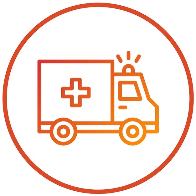Diseño vectorial del estilo del icono de la ambulancia