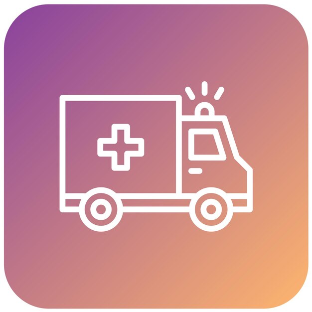Diseño vectorial del estilo del icono de la ambulancia