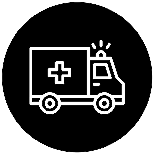 Diseño vectorial del estilo del icono de la ambulancia