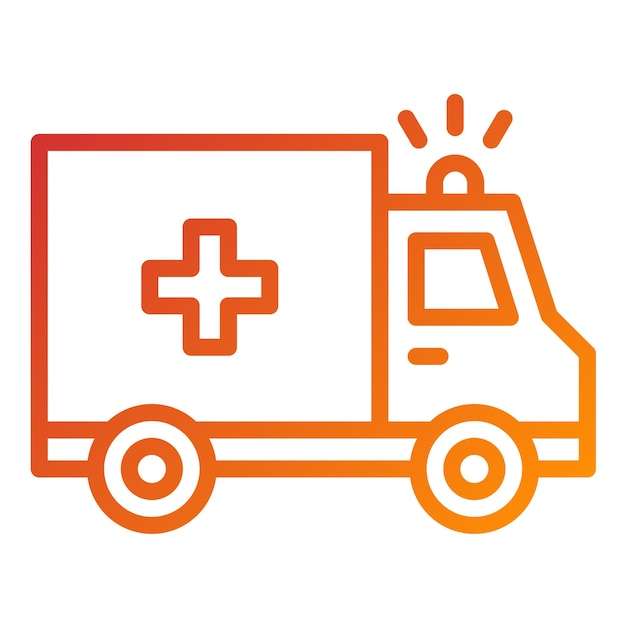 Diseño vectorial del estilo del icono de la ambulancia