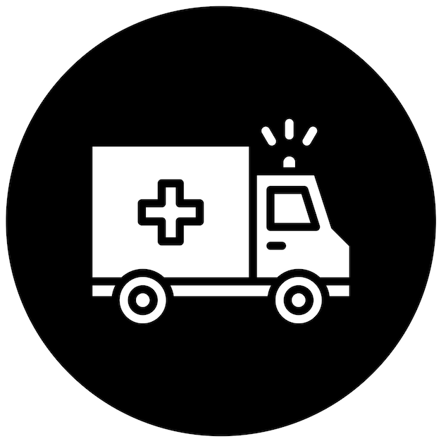 Diseño vectorial del estilo del icono de la ambulancia
