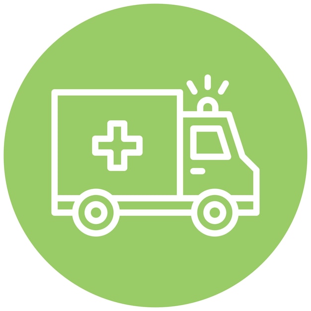 Diseño vectorial del estilo del icono de la ambulancia