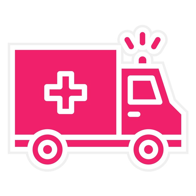 Diseño vectorial del estilo del icono de la ambulancia