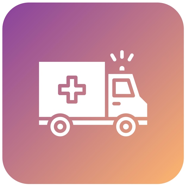 Diseño vectorial del estilo del icono de la ambulancia