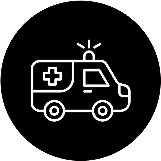 Diseño vectorial del estilo del icono de la ambulancia