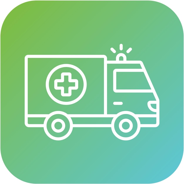 Diseño vectorial del estilo del icono de la ambulancia