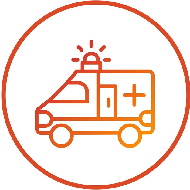 Diseño vectorial del estilo del icono de la ambulancia