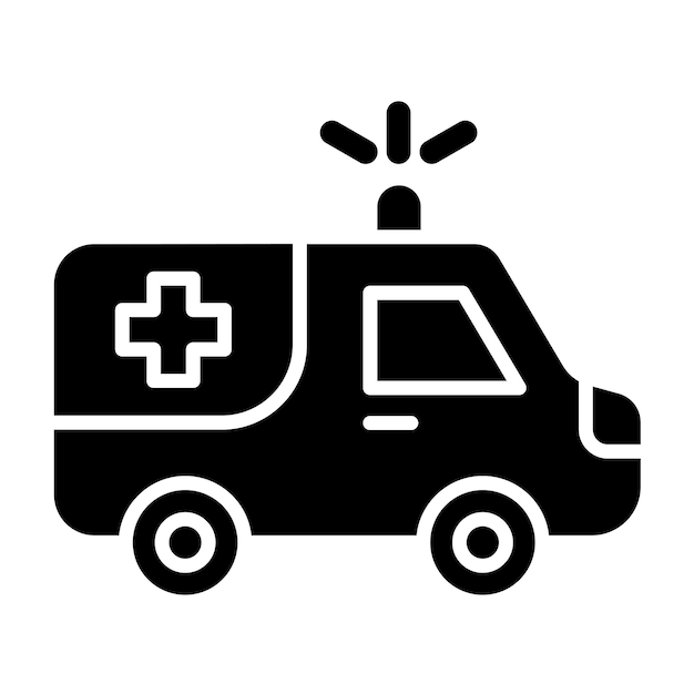 Diseño vectorial del estilo del icono de la ambulancia