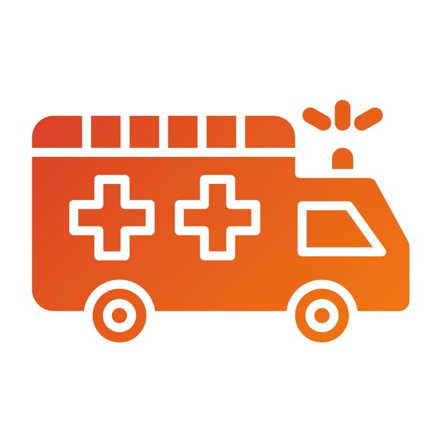 Diseño vectorial del estilo del icono de la ambulancia