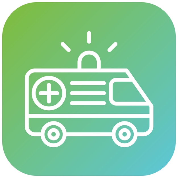 Diseño vectorial del estilo del icono de la ambulancia