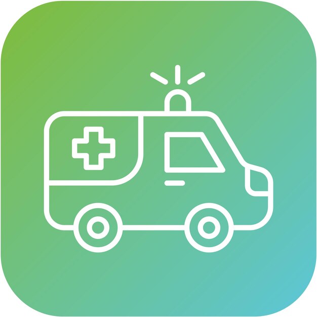 Diseño vectorial del estilo del icono de la ambulancia