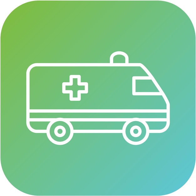 Diseño vectorial del estilo del icono de la ambulancia