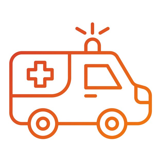 Diseño vectorial del estilo del icono de la ambulancia