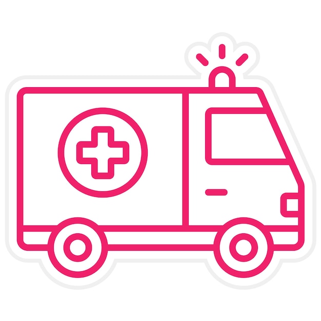 Diseño vectorial del estilo del icono de la ambulancia