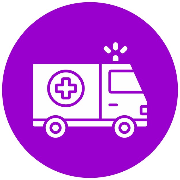 Diseño vectorial del estilo del icono de la ambulancia