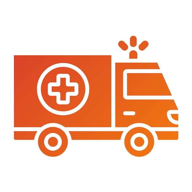 Diseño vectorial del estilo del icono de la ambulancia