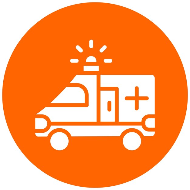 Diseño vectorial del estilo del icono de la ambulancia