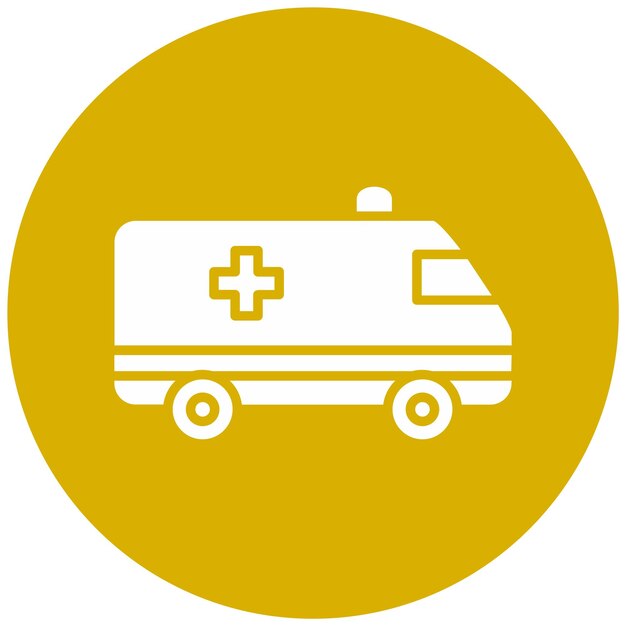 Diseño vectorial del estilo del icono de la ambulancia