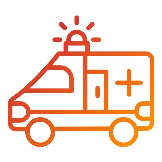 Diseño vectorial del estilo del icono de la ambulancia