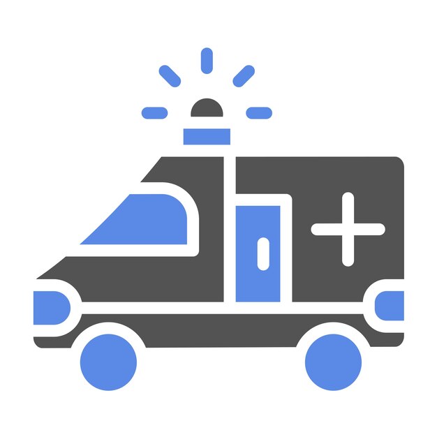 Diseño vectorial del estilo del icono de la ambulancia