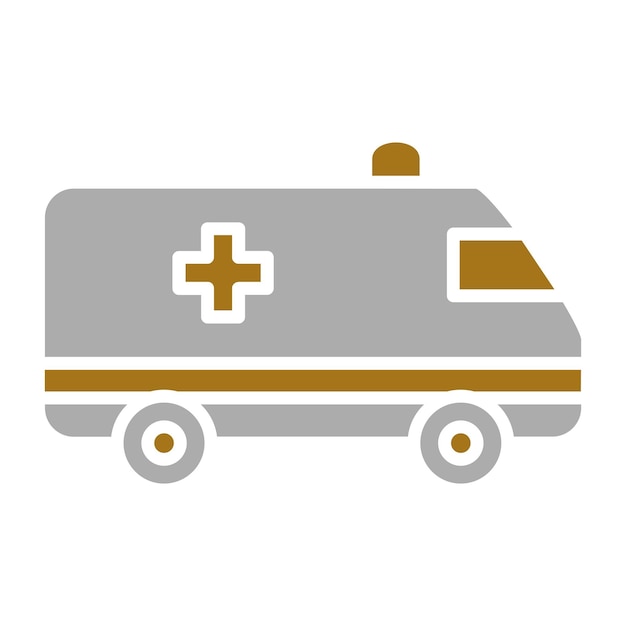 Diseño vectorial del estilo del icono de la ambulancia