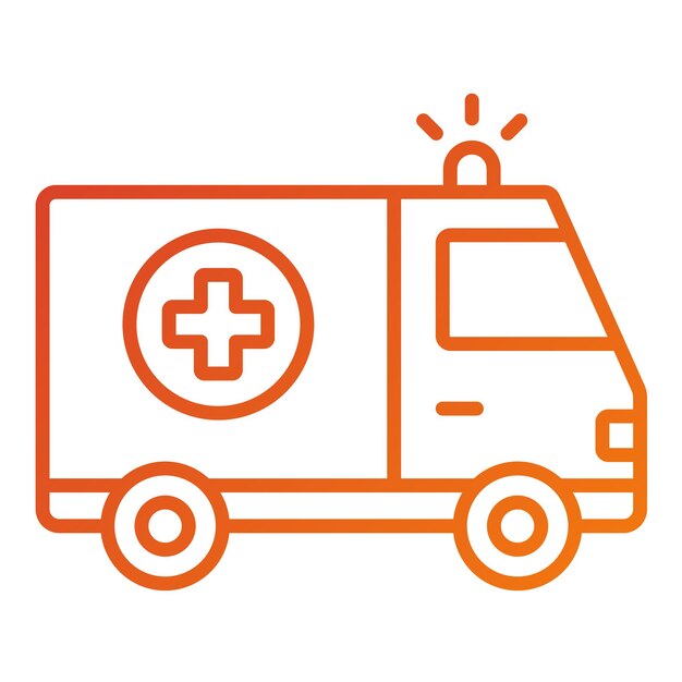 Diseño vectorial del estilo del icono de la ambulancia