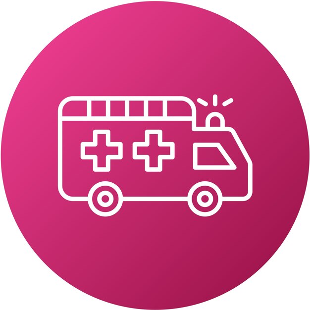 Diseño vectorial del estilo del icono de la ambulancia
