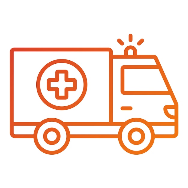 Diseño vectorial del estilo del icono de la ambulancia