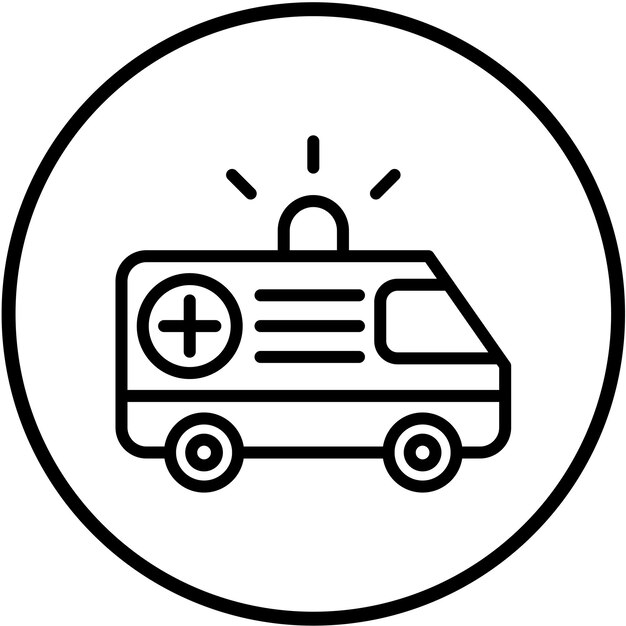 Diseño vectorial del estilo del icono de la ambulancia