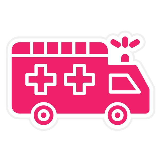 Diseño vectorial del estilo del icono de la ambulancia