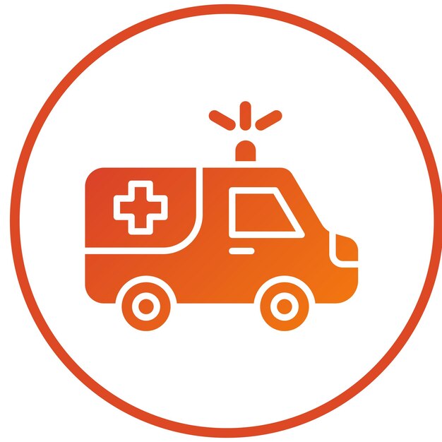 Diseño vectorial del estilo del icono de la ambulancia