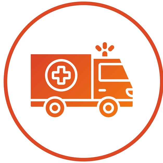 Diseño vectorial del estilo del icono de la ambulancia