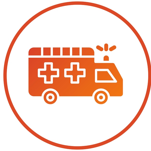 Diseño vectorial del estilo del icono de la ambulancia
