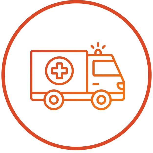 Diseño vectorial del estilo del icono de la ambulancia