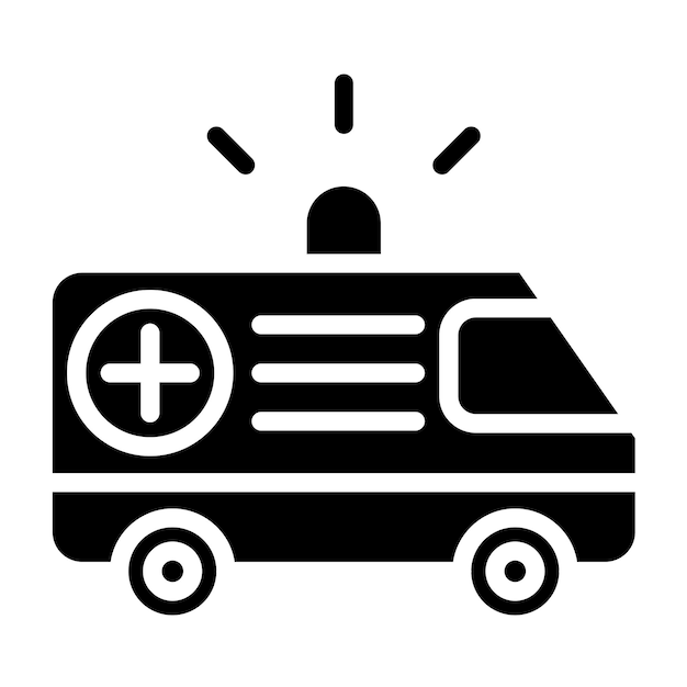 Diseño vectorial del estilo del icono de la ambulancia