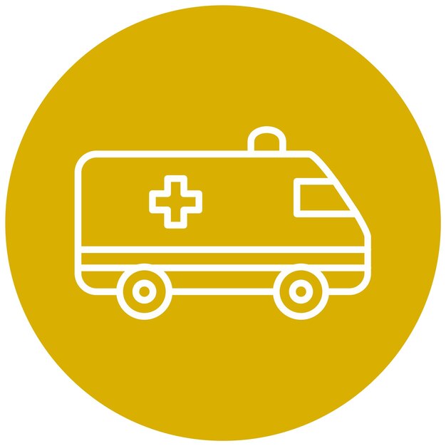 Diseño vectorial del estilo del icono de la ambulancia