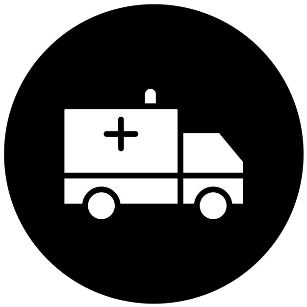 Diseño vectorial del estilo del icono de la ambulancia